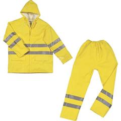 Komplet przeciwdeszczowy ostrzegawczy bluza + spodniez poliestru Oxford kolor żółty fluo rozmiar XXL CORPEN208JAXX