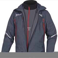 Kurtka 3 w 1 z poliamidu (74%) i poliestru (26%) z powłoką poliuretanową + odpinana bluza kolor szary rozmiar L CORPEOLEGRGT