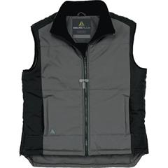 Kamizelka ocieplana z poliestru Pongee powlekanego PVC podszewka z polaru kolor szaro-czarny rozmiar XL CORPFIDJIGRXG