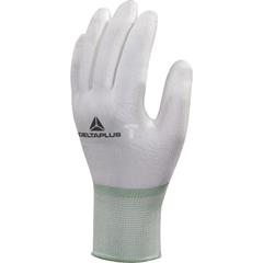 Rękawice dziane z poliamidu (100%) dłoń powlekana poliuretanem ścieg 15 kolor biały rozmiar 8 MAIN VV702BC08