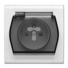 GPT FESTA Gniazdo pojedyncze 2P+Z IP44 z klapką białe/dymne 0873-10