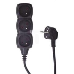 Przedłuzacz 3-gniazda z/u 5m /H05VV-F 3G1/ czarny PC0315