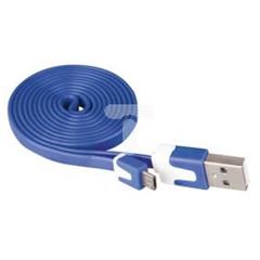 Przewód płaski USB 2.0 HighSpeed USB - micro USB 1m niebieski SM7001B