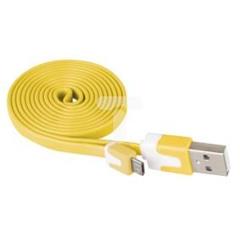 Przewód płaski USB 2.0 HighSpeed USB - micro USB 1m żółty SM7001Y
