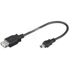 Przewód adapter USB 2.0 High-Speed USB-A - miniUSB-B(5pin) 0,2m 50291