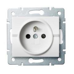 LOGI Gniazdo pojedyncze francuskie ochrona styków śrubowy Biały 16A 250V 021250102 25089