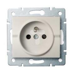 LOGI Gniazdo pojedyncze francuskie ochrona styków śrubowy Kremowy 16A 250V 021250103 25149