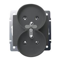 LOGI Gniazdo francuskie podwójne z uziemieniem śrubowy Grafit 16A 250V 021253141 25269