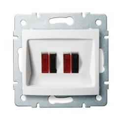 LOGI Gniazdo głośnikowe podwójne Biały 021820002 25115