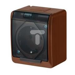 HERMES Gniazdo pojedyncze z/u 2P+Z SCHUKO IP44 brązowe 0324-05