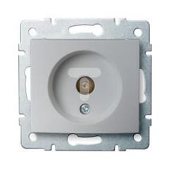 DOMO Gniazdo antenowe typu F przelotowe Srebrny 011290043 24860