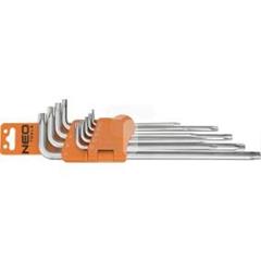 Klucze pięciokątne z otworem TS10 do TS50 zestaw 9 elementów 09-520