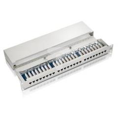 Patch panel 24-portowy 1U kat.5e ekranowany szary 327324