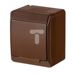 HERMES Gniazdo pojedyncze z/u 2P+Z SCHUKO IP44 brązowe 0324-06