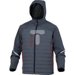 Bluza z kapturem pikowana  z tkaniny Softshell i poliestru kolor szary rozmiar S CORP MOTIOGRPT