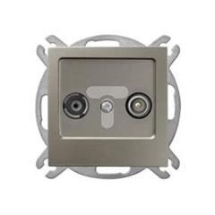 AS Gniazdo antenowe RTV przelotowe 16-dB satyna light GPA-16GP/m/45