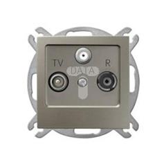 AS Gniazdo antenowe RTV DATA satyna light GPA-GD/m/45