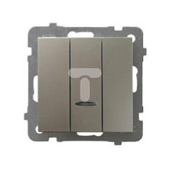 AS Łącznik potrójny z podświetleniem niebieskim satyna light ŁP-13GS/m/45