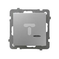 AS Łącznik pojedynczy z podświetleniem niebieskim srebro ŁP-1GS/m/18