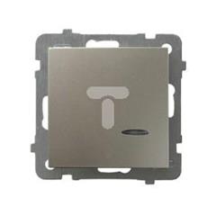 AS Łącznik pojedynczy z podświetleniem niebieskim satyna light ŁP-1GS/m/45