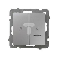 AS Łącznik żaluzjowy z podświetleniem niebieskim srebro ŁP-7GS/m/18