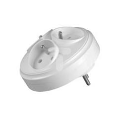 Rozgałeźnik wtyczkowy 3x2P+Z okrągły z podświetleniem biały R-36/S