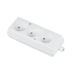 Gniazdo przenośne trzykrotne 16A 2P 250V białe GN-360