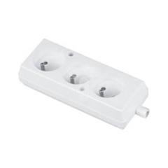 Gniazdo przenośne trzykrotne 16A 2P+Z 250V białe GN-370