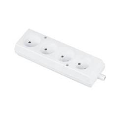 Gniazdo przenośne czterokrotne 16A 2P 250V białe GN-460