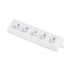 Gniazdo przenośne pięciokrotne 16A 2P+Z 250V białe GN-570