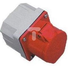 Gniazdo tablicowe 32A 5P 400V czerwone IP44 /z puszką/ 325-6p