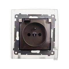 Simon 54 Gniazdo hermetyczne pojedyncze z/u 16A IP44 z klapką transparentną złoty mat DGZ1BZ.01/44A WMDW-53111x-044