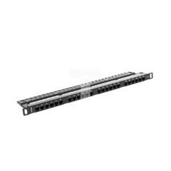 Patch panel 24 PORT 0,5U kat.5e czarny PPU5-0024-B