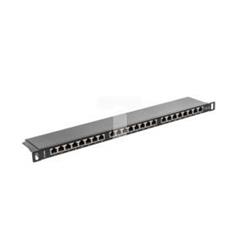 Patch panel 24 PORT 0,5U kat.5e ekranowany czarny PPS5-0024-B