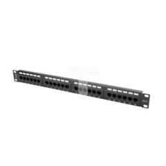 Patch panel 24 PORT 1U kat.6 czarny PPU6-1024-B