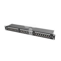 Patch panel 24 PORT 1U kat.6 ekranowany czarny PPS6-1024-B