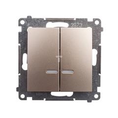 Simon 54 Łącznik hermetyczny świecznikowy z podświetleniem złoty mat DW5BL.01/44 WMDL-551xxx-044