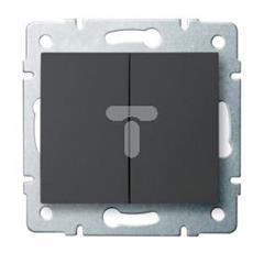 LOGI Łącznik dwugrupowy świecznikowy śrubowy 10AX 250V grafit 021010141 25244