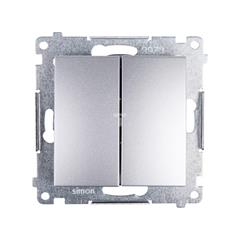 Simon 54 Przycisk podwójny srebrny mat DP2.01/43 WMDL-0P1xx2-043