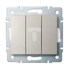 LOGI Łącznik potrójny śrubowy 10AX 250V kremowy 021090103 25136