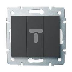 LOGI Łącznik potrójny śrubowy 10AX 250V grafit 021090141 25254