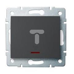 LOGI Łącznik zwierny dzwonek"" z LED śrubowy 10AX 250V grafit 021080141 25253""