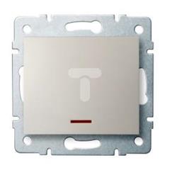 LOGI Łącznik jednobiegunowy z LED śrubowy 10AX 250V kremowy 021110103 25138