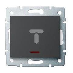 LOGI Łącznik jednobiegunowy z LED śrubowy 10AX 250V grafit 021110141 25256