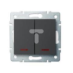 LOGI Łącznik dwugrupowy świecznikowy z LED śrubowy 10AX 250V grafit 021120141 25257