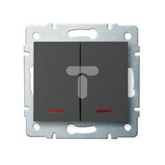 LOGI Łącznik zwierny podwójny LED śrubowy 10AX 250V grafit 021023141 25248