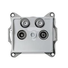 LOGI Gniazdo TV/2xSAT końcowe srebrne 021590043 25223