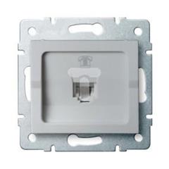 LOGI Gniazdo telefoniczne pojedyncze (RJ11) srebrne 021370043 25224