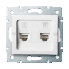 LOGI Gniazdo telefoniczne podwójne niezależne (2xRJ11) białe 021380002 25107