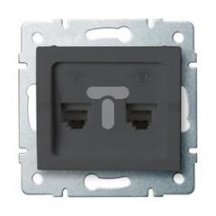 LOGI Gniazdo telefoniczne podwójne niezależne (2xRJ11) grafit 021380041 25284